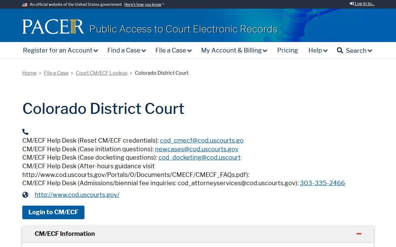 Douglas County Clerk of Court federal PACER distinction
