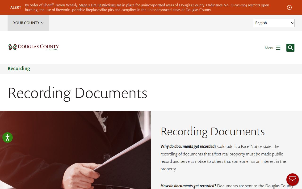 Douglas County Clerk of Court recording document distinction
