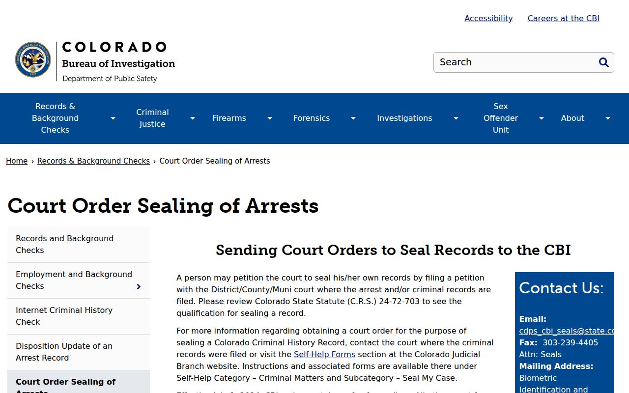 Douglas County arrest records and court charges CBI sealing of arrests source