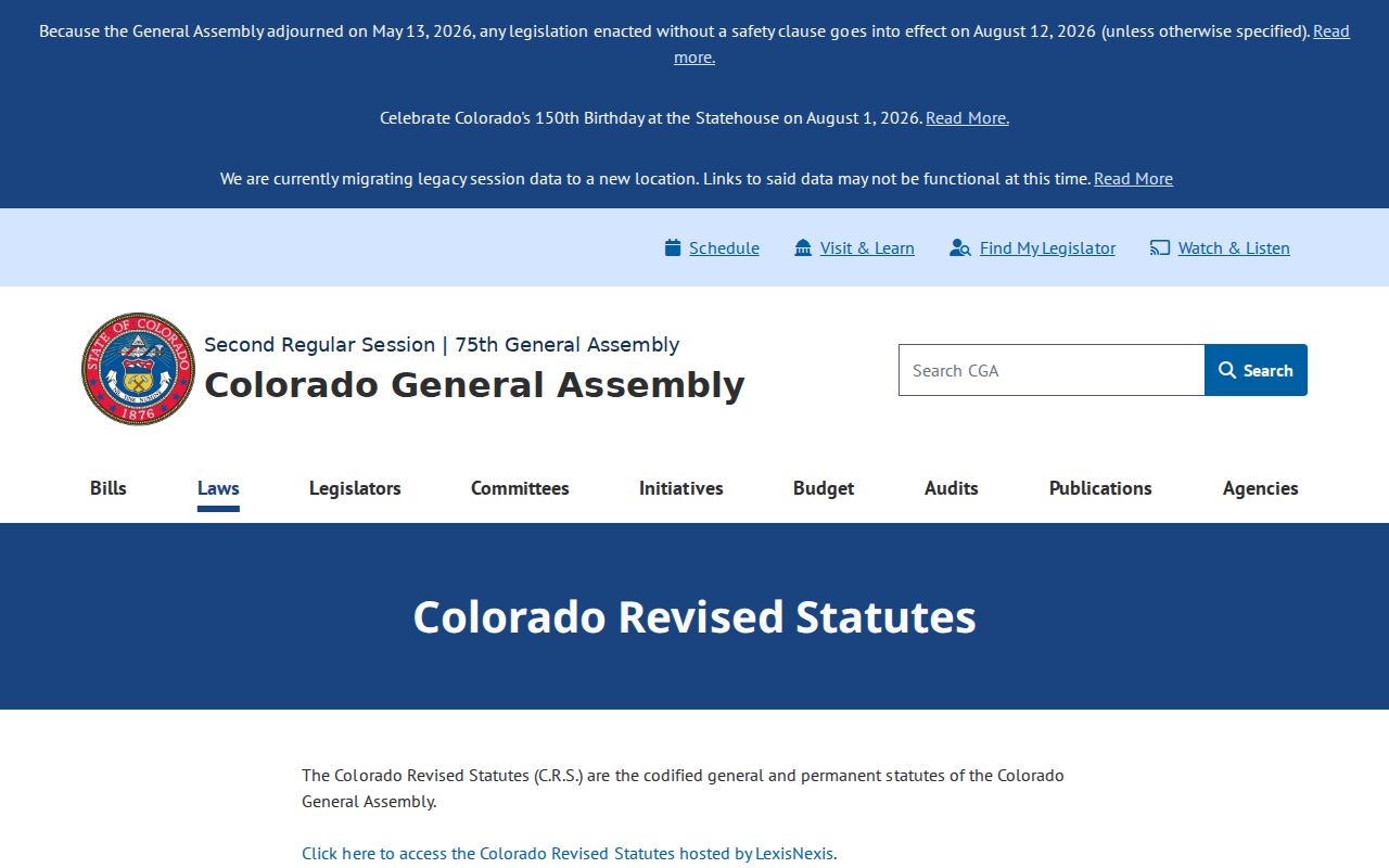 Douglas County court records Colorado Revised Statutes access