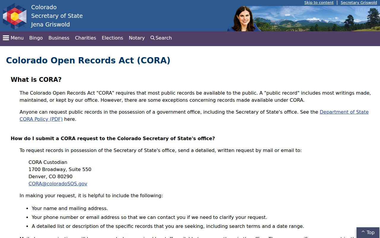 Douglas County court records Colorado CORA public records summary