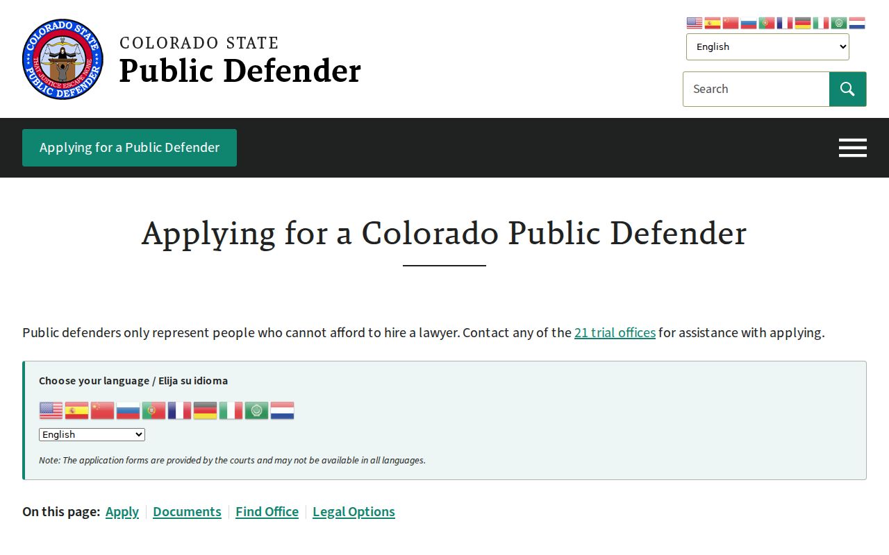 Douglas County criminal court records Public Defender application guidance