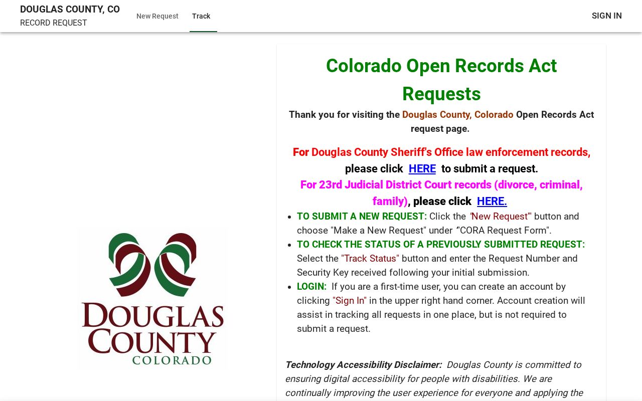 Douglas County court records public request portal