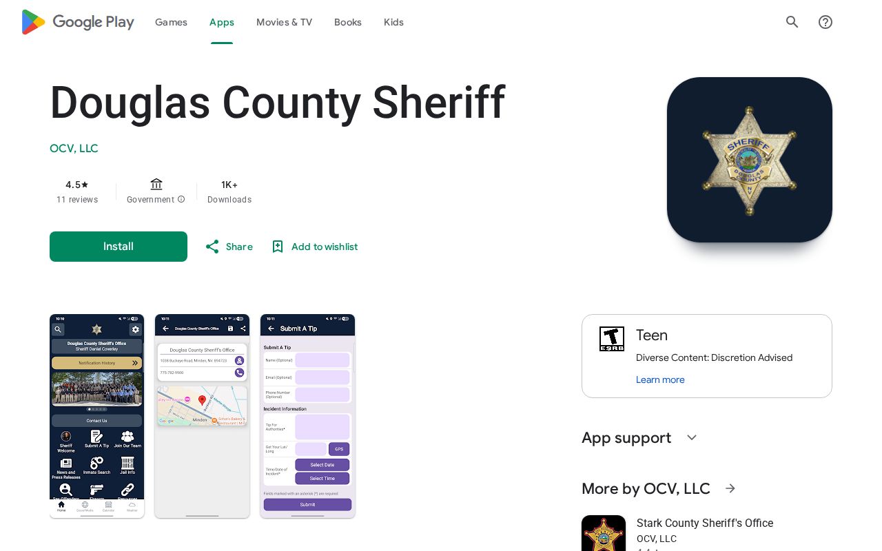 Douglas County sheriff Android app public safety records channel